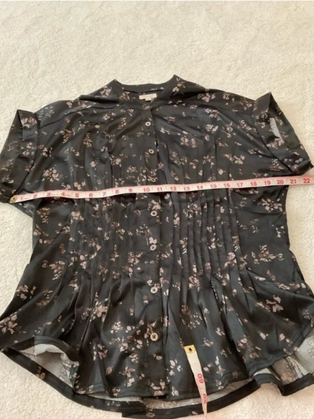 Pilcro Silky Pleated Waisted Blouse - Picture 5 of 6